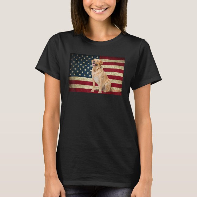 T-shirt Golden Labrador extracteur American Flag Animal an (Devant)