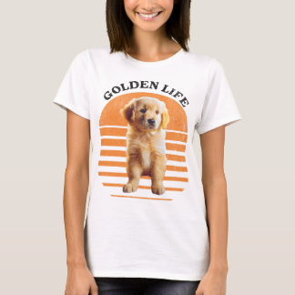 T-shirt Golden Life : adorable chiot doré