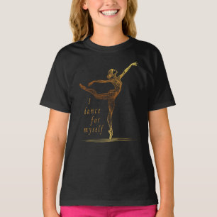 T-shirt Golden Line Art Ballerina - Je Danse Pour Moi
