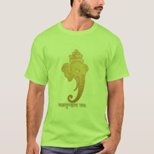 T-shirt Golden Minimal Ganesha - Vakratundaya Namah