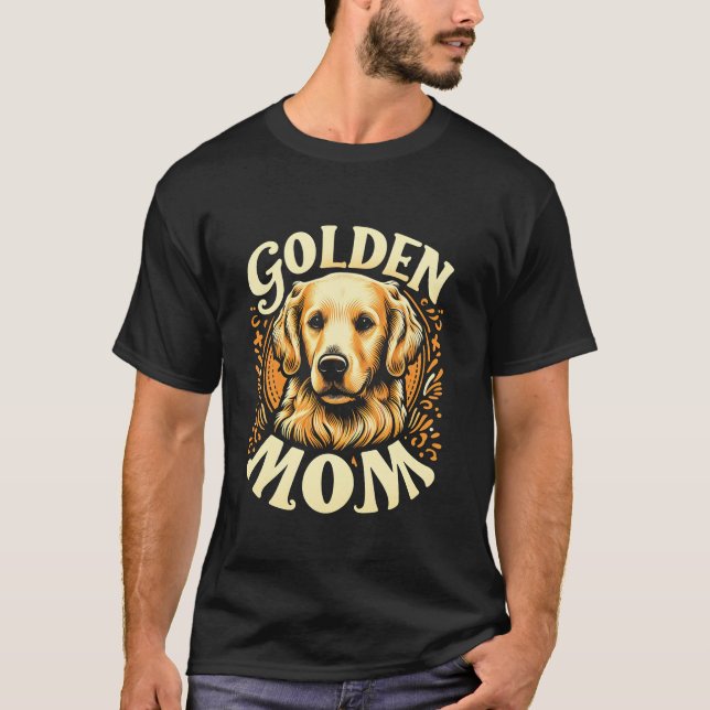 T-shirt Golden Mom Golden Retriever Funny Graphisme Tee -  (Devant)