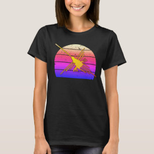 T-shirt Golden Nazca Lines Hummingbird Retro Sunset