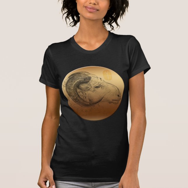 T-shirt Golden Ram Année Astrologie chinoise Zodiac Femmes (Devant)