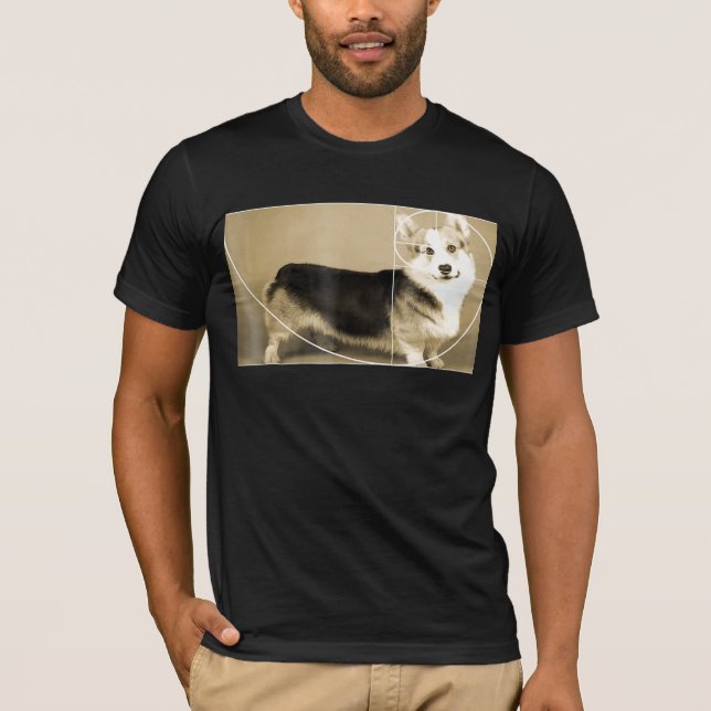 T-shirt Golden Ratio Corgi Fibonacci Spiral Math Tee (Devant)