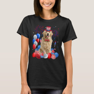 T-shirt Golden Retriever 4 juillet Drapeau américain