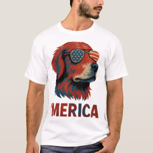 T-Shirt Golden Retriever 4 juillet Merica