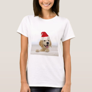 T-shirt Golden Retriever À Santa Hat T Shirts