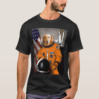 T-shirt Golden Retriever Astronaut Fière Patriotique