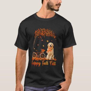 T-shirt Golden Retriever Automne Automne Citrouille Camion