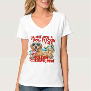 T-shirt Golden Retriever avec lunettes de soleil et un ver