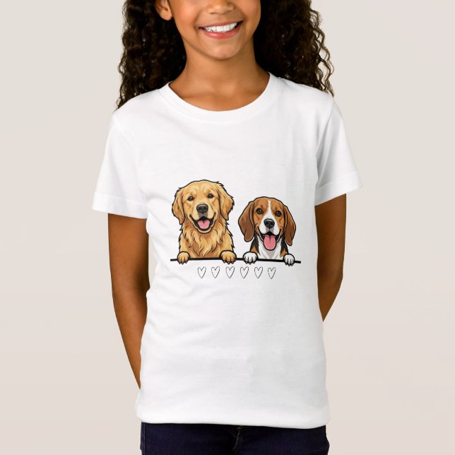 T-Shirt Golden Retriever & Beagle Best for animal lovers (Devant)