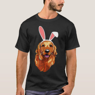 T-shirt Golden Retriever Bunny Ears Joyeux PâquesPâques