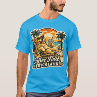 T-Shirt Golden Retriever Café d'abord, récupératio