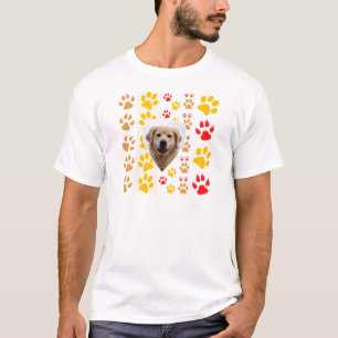 T-shirt Golden Retriever Chien Coeurs Pâtes Imprimer