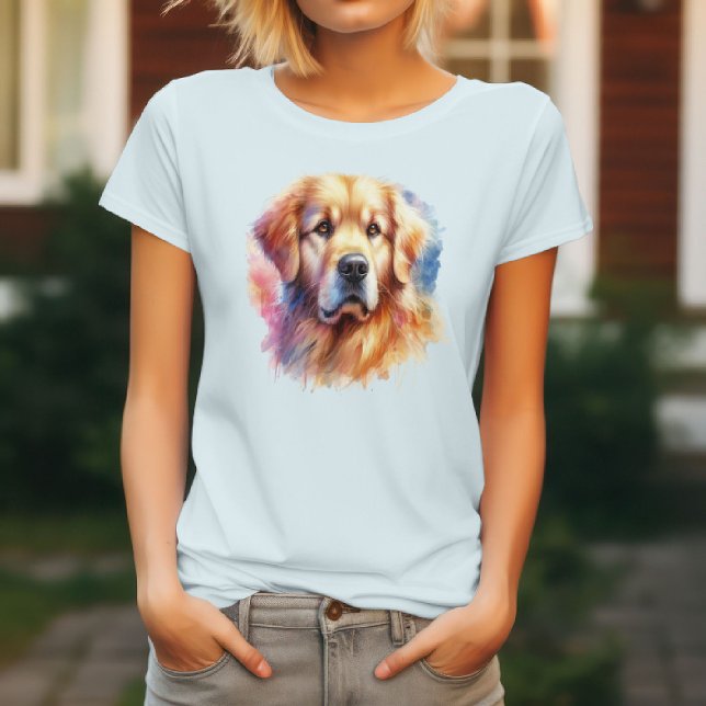 T-shirt Golden Retriever Chien en Aquarelle Élégance (Créateur téléchargé)