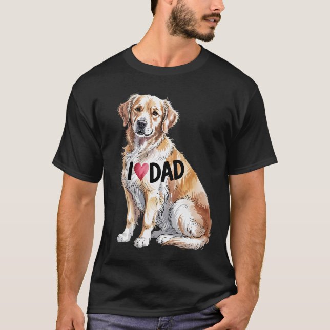 T-shirt Golden Retriever Chien J'aime papa (Devant)