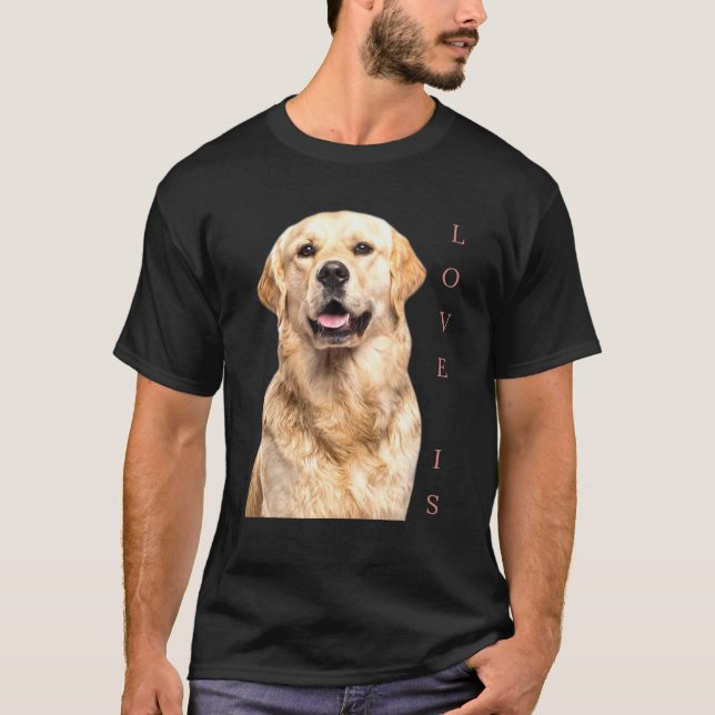 T-shirt Golden Retriever Chien Maman Papa Aime Chiot Pet T (Devant)
