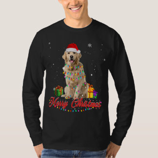 T-shirt Golden Retriever Chien Noël Tee Père Noël Noël
