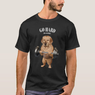 T-shirt Golden Retriever Chien Poids Dans Fitness Gym