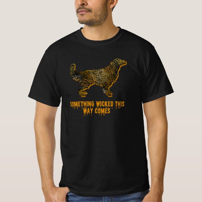 T-shirt Golden Retriever Chien Silhouette amusant Hallowee (Devant)
