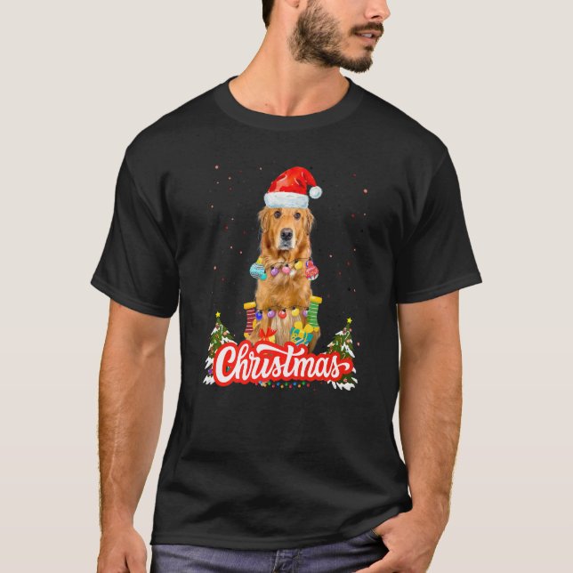 T-shirt Golden Retriever Christmas Idea For Kids & Santa H (Devant)