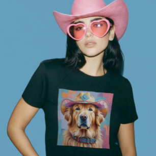 T-shirt Golden Retriever couleur esthétique Cowgirl chemis