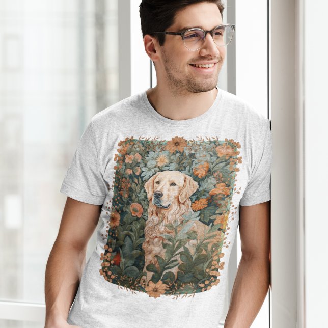 T-shirt Golden Retriever dans le style de William Morris (Créateur téléchargé)