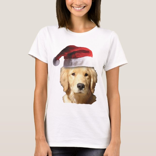 T-shirt Golden Retriever de Noël (Devant)