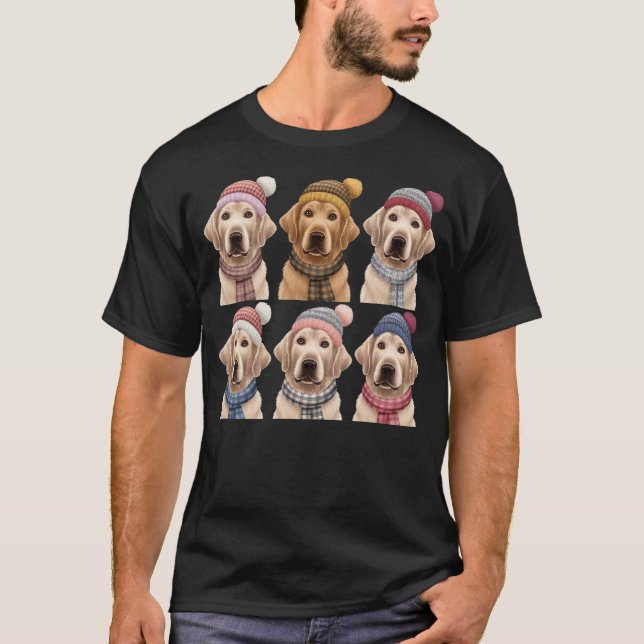 T-shirt Golden Retriever de Noël (Devant)