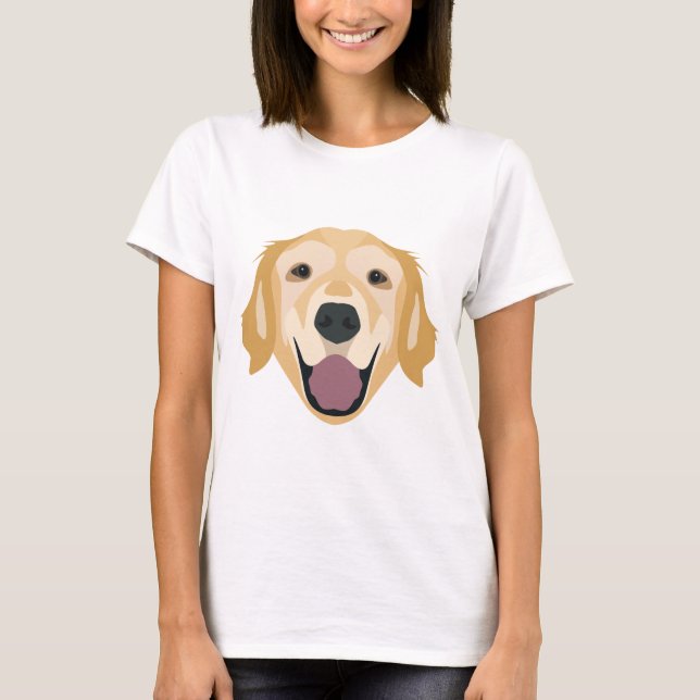 T-shirt Golden retriever d'illustration (Devant)