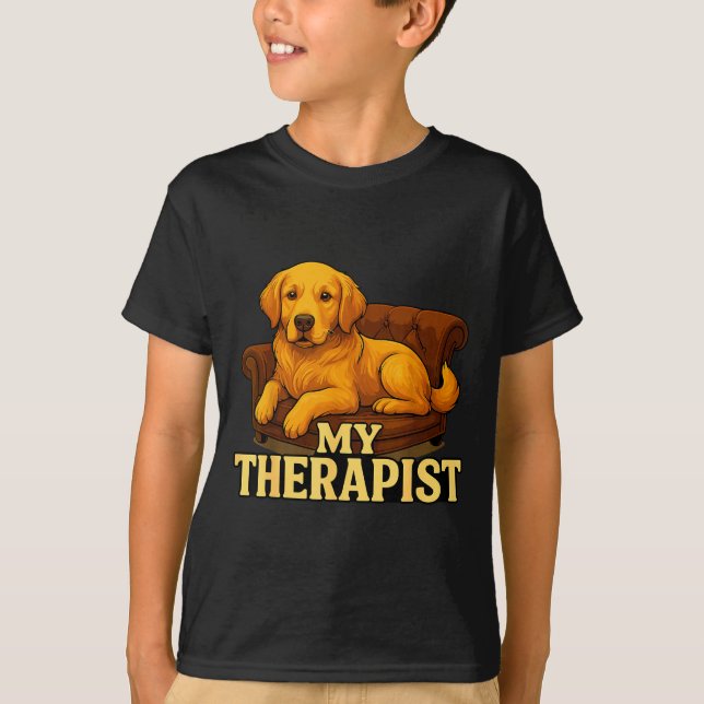 T-shirt Golden Retriever Dog Clothes For Humans My Therast (Devant)