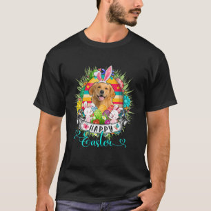 T-shirt Golden Retriever Dog In Easter Eggs Basket Happy E