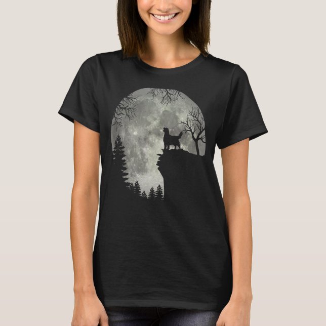 T-shirt Golden Retriever Et Lune Halloween Classic Monste (Devant)