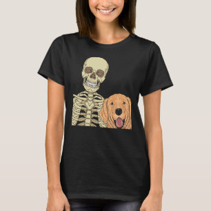 T-shirt Golden Retriever Friend Scary Skeleton