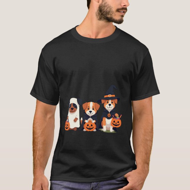 T-shirt Golden Retriever Ghost Halloween Trick Or Treat Do (Devant)