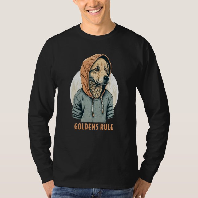 T-shirt Golden Retriever Goldens Rule Hoodie  Cool (Devant)