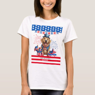 T-shirt Golden Retriever Happy 4 juillet l'indépendance de