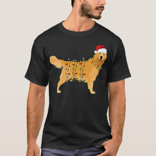T-shirt Golden Retriever Holiday Christmas Light Gift Hall