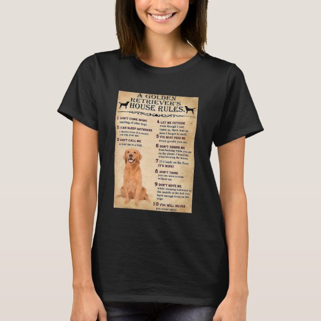T-shirt Golden Retriever House Règles Golden Retriever Owe (Devant)