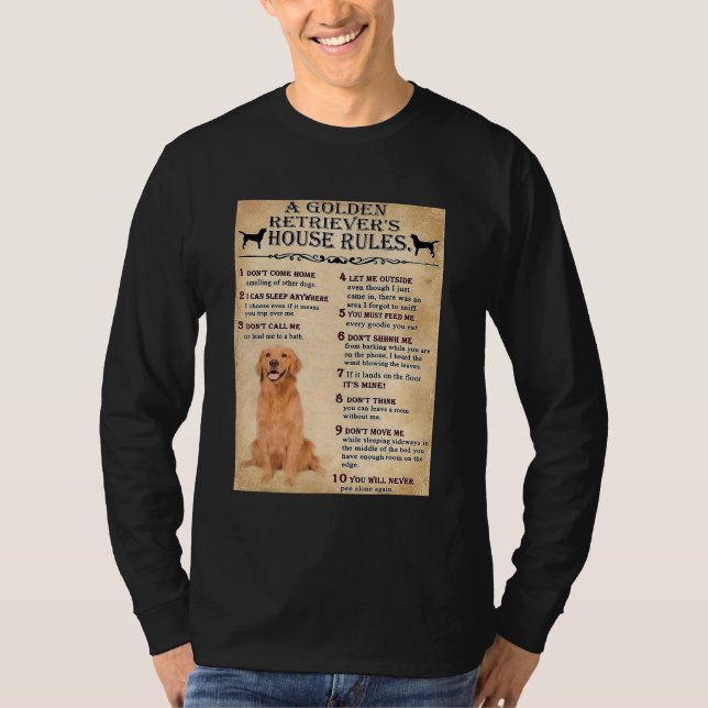 T-shirt Golden Retriever House Règles Golden Retriever Owe (Devant)