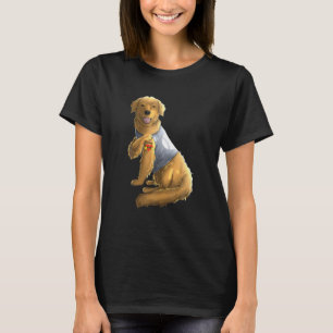 T-shirt Golden Retriever I Love Mom Tattoo Dog Mother's