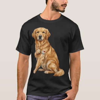 T-shirt Golden Retriever J'aime Papa Chien Papa Fête des P