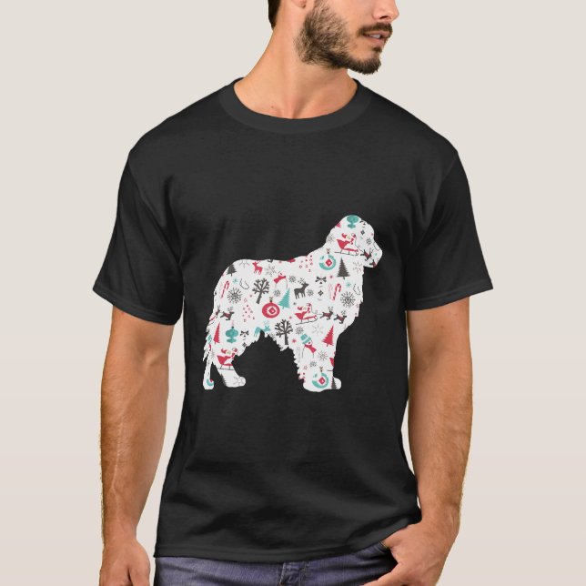T-shirt Golden Retriever Joyeux Pyjama de Noël Hommes Femm (Devant)