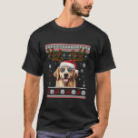 T-shirt Golden Retriever Laid Christmas Pyjama Santa Hat R<br><div class="desc">Golden Retriever Laid Christmas Pajama Santa Hat Reindeer</div>