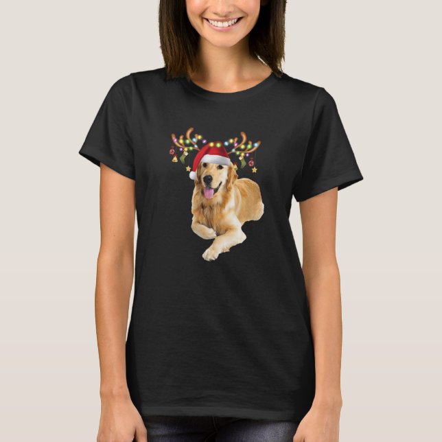 T-shirt Golden Retriever laide Xmas Sweer Antlers Chien (Devant)