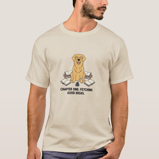 T-shirt Golden Retriever Lecture Design de livre créatif (Devant)