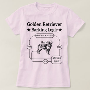 T-shirt Golden Retriever Logique d'aboiement drôle Chien S