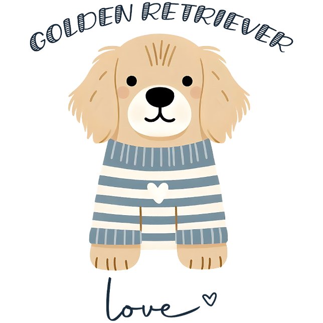 T-shirt Golden Retriever Love (Créateur téléchargé)