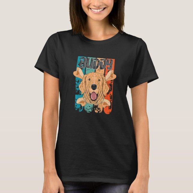 T-shirt Golden Retriever Mans Best Friend I Retro  Dog (Devant)