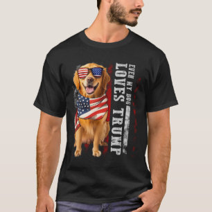 T-shirt Golden Retriever Même Mon Chien Aime Trump Drôle